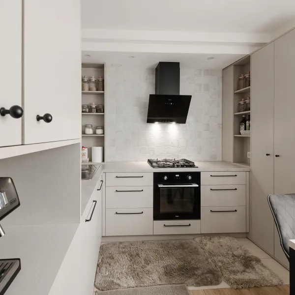 Угловая кухня без верхних шкафчиков — заказать в Минске