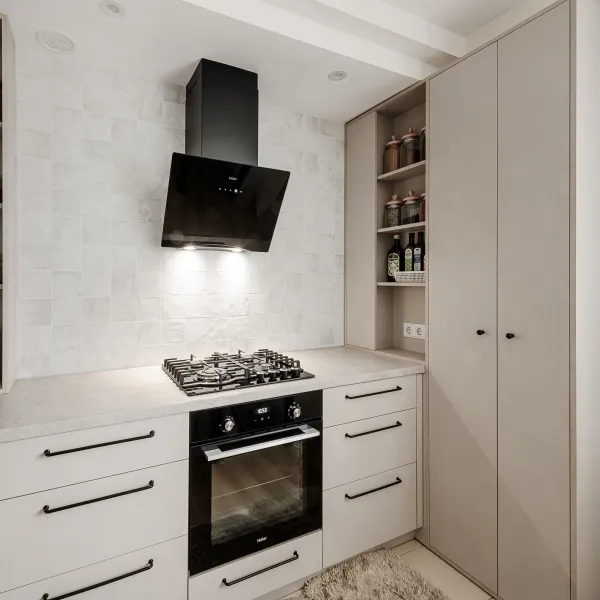 Угловая кухня без верхних шкафчиков — заказать в Минске